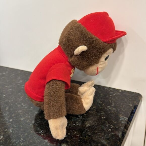 Gund Curious George Monkey Vintage Plush Stuffed Animal Red Shirt Red Hat - Picture 5 of 6